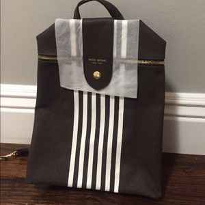 NEW Henri Bendel Canvas Stripe Backpack